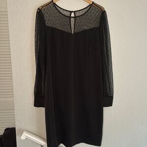 NEW Lane Bryant Black Cocktail Party Dress Sheer Plus Size 16 Long Sleeves